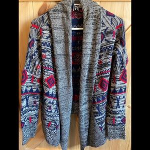 Roxy brand patterned Cardigan. Size Small.
